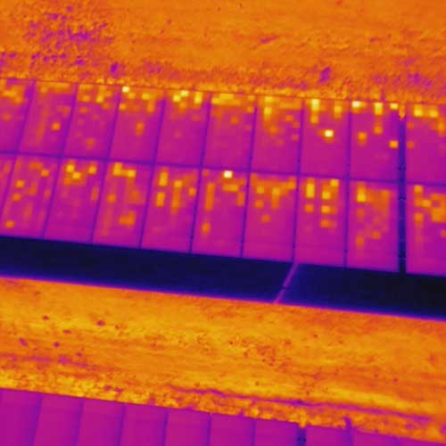 Inspection Panneaux, thermographie drone, cellules bypass